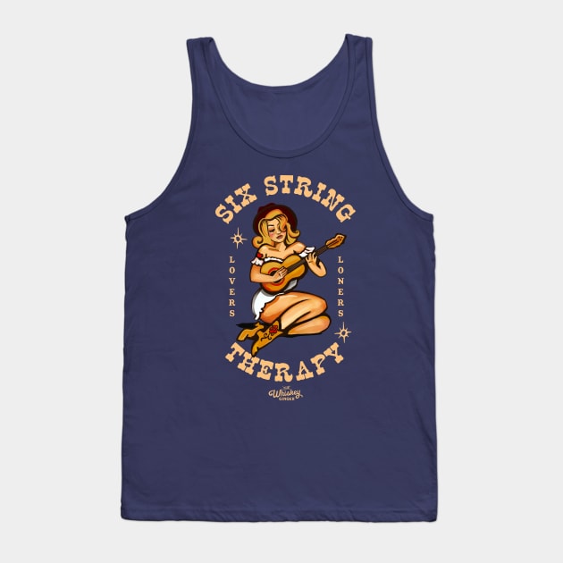 Six String Therapy: Sexy Retro Pinup Guitar Player Girl Tank Top by The Whiskey Ginger